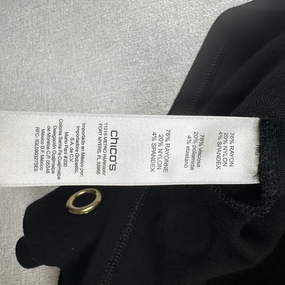 Chicos Black 3/4 Sleeve Sweater with Rivet Trim Size 2 Petite - Picture 9 of 9